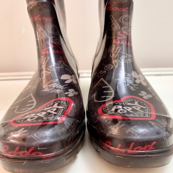 Women’s Black Coach Poppy Rubber Rain Boots - Picture 3 of 10